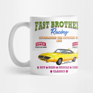 Fast Brothers Racing Muscle Car Hot Rod Racing Novelty Gift Mug